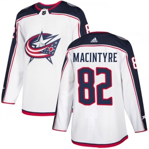 Men's Bobby MacIntyre Columbus Blue Jackets Authentic Away Jersey - White