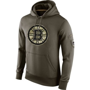 Men's Boston Bruins Salute To Service KO Performance Hoodie - Olive