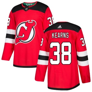 Men's Bracken Kearns New Jersey Devils Authentic Home Jersey - Red