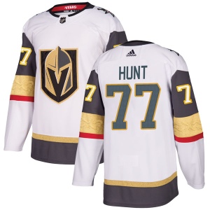 Men's Brad Hunt Vegas Golden Knights Authentic White Away Jersey - Gold