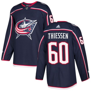 Men's Brad Thiessen Columbus Blue Jackets Authentic Home Jersey - Navy