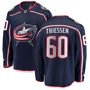 Men's Brad Thiessen Columbus Blue Jackets Breakaway Home Jersey - Navy