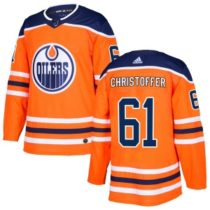 Men's Braden Christoffer Edmonton Oilers Authentic r Home Jersey - Orange