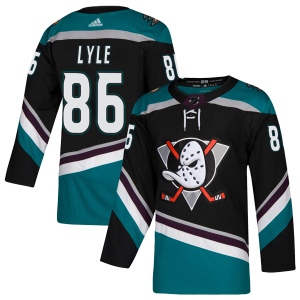 Men's Brady Lyle Anaheim Ducks Authentic Teal Alternate Jersey - Black