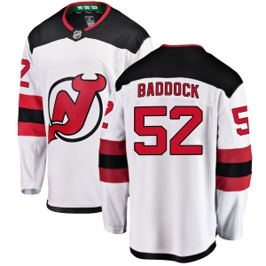 Men's Brandon Baddock New Jersey Devils Breakaway Away Jersey - White