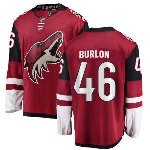 Men's Brandon Burlon Arizona Coyotes Authentic Home Jersey - Red