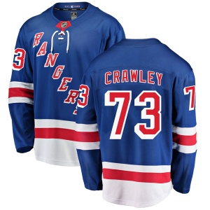 Men's Brandon Crawley New York Rangers Breakaway Home Jersey - Blue