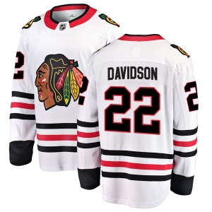 Men's Brandon Davidson Chicago Blackhawks Breakaway Away Jersey - White