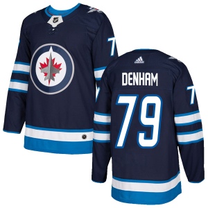 Men's Brandon Denham Winnipeg Jets Authentic Home Jersey - Navy