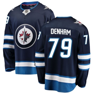 Men's Brandon Denham Winnipeg Jets Breakaway Home Jersey - Blue