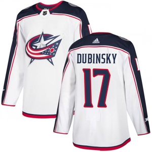 Men's Brandon Dubinsky Columbus Blue Jackets Authentic Away Jersey - White