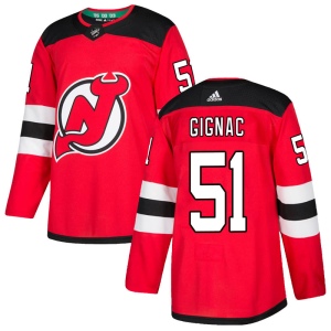 Men's Brandon Gignac New Jersey Devils Authentic Home Jersey - Red