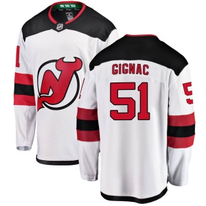 Men's Brandon Gignac New Jersey Devils Breakaway Away Jersey - White