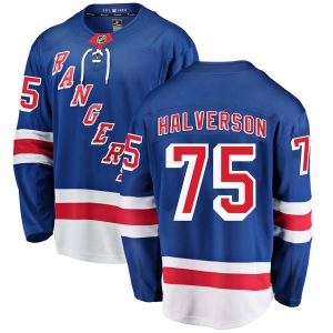 Men's Brandon Halverson New York Rangers Breakaway Home Jersey - Blue