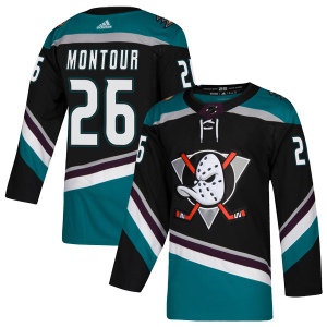 Men's Brandon Montour Anaheim Ducks Authentic Teal Alternate Jersey - Black