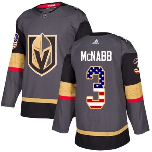 Men's Brayden McNabb Vegas Golden Knights Authentic Gray USA Flag Fashion Jersey - Gold