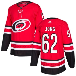 Men's Brendan De Jong Carolina Hurricanes Authentic Home Jersey - Red