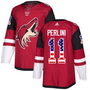 Men's Brendan Perlini Arizona Coyotes Authentic USA Flag Fashion Jersey - Red