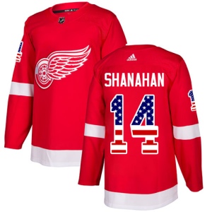 Men's Brendan Shanahan Detroit Red Wings Authentic USA Flag Fashion Jersey - Red