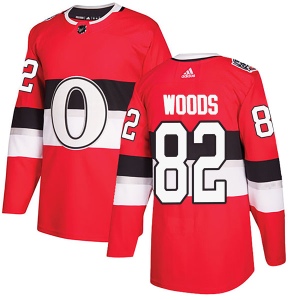 Men's Brendan Woods Ottawa Senators Authentic 2017 100 Classic Jersey - Red