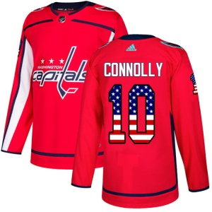 Men's Brett Connolly Washington Capitals Authentic USA Flag Fashion Jersey - Red