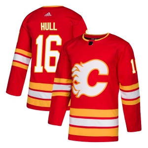 Men's Brett Hull Calgary Flames Authentic Alternate Jersey - Red