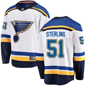 Men's Brett Sterling St. Louis Blues Breakaway Away Jersey - White