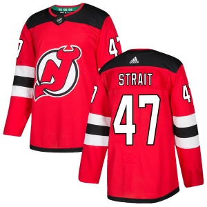 Men's Brian Strait New Jersey Devils Authentic Home Jersey - Red