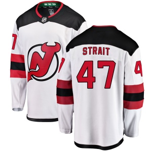 Men's Brian Strait New Jersey Devils Breakaway Away Jersey - White