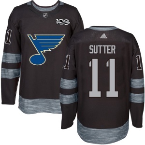 Men's Brian Sutter St. Louis Blues Authentic 1917-2017 100th Anniversary Jersey - Black