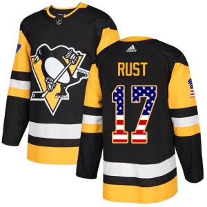 Men's Bryan Rust Pittsburgh Penguins Authentic USA Flag Fashion Jersey - Black