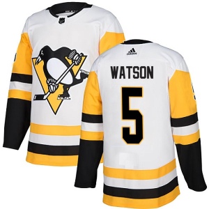 Men's Bryan Watson Pittsburgh Penguins Authentic Away Jersey - White