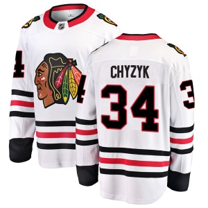 Men's Bryn Chyzyk Chicago Blackhawks Breakaway Away Jersey - White