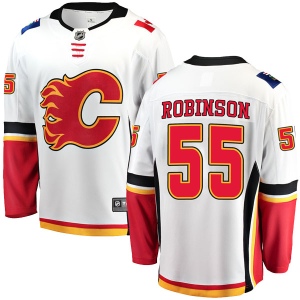 Men's Buddy Robinson Calgary Flames Breakaway Away Jersey - White