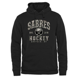 Men's Buffalo Sabres Camo Stack Pullover Hoodie - Black