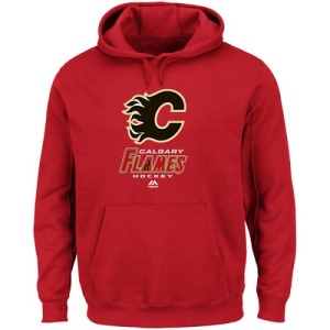 Men's Calgary Flames Critical Victory VIII Fleece Hoodie - - Red