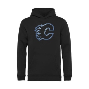 Men's Calgary Flames Pond Hockey Pullover Hoodie - - Black