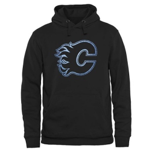 Men's Calgary Flames Rinkside Pond Hockey Pullover Hoodie - - Black