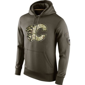 Men's Calgary Flames Salute To Service KO Performance Hoodie - Olive