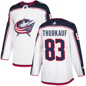 Men's Calvin Thurkauf Columbus Blue Jackets Authentic Away Jersey - White