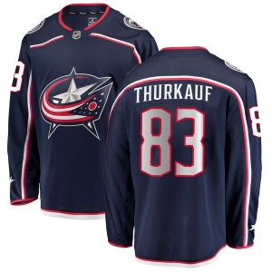 Men's Calvin Thurkauf Columbus Blue Jackets Breakaway Home Jersey - Navy