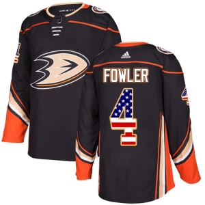 Men's Cam Fowler Anaheim Ducks Authentic USA Flag Fashion Jersey - Black