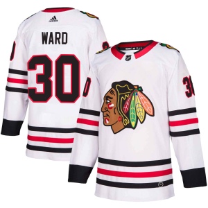 Men's Cam Ward Chicago Blackhawks Authentic Away Jersey - White