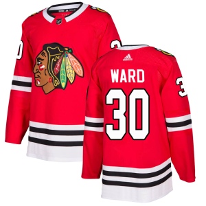 Men's Cam Ward Chicago Blackhawks Authentic Home Jersey - Red