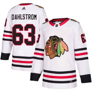 Men's Carl Dahlstrom Chicago Blackhawks Authentic Away Jersey - White