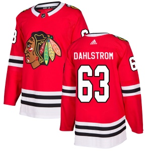 Men's Carl Dahlstrom Chicago Blackhawks Authentic Home Jersey - Red