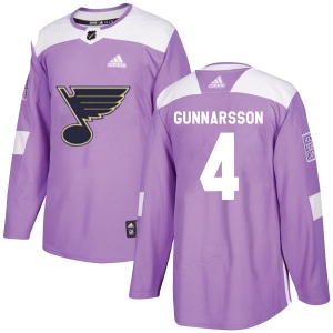 Men's Carl Gunnarsson St. Louis Blues Authentic Hockey Fights Cancer Jersey - Purple