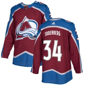 Men's Carl Soderberg Colorado Avalanche Authentic Burgundy Jersey