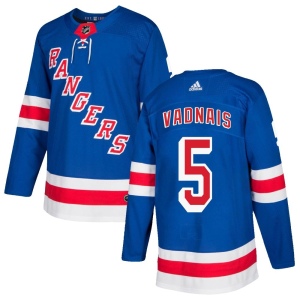 Men's Carol Vadnais New York Rangers Authentic Home Jersey - Royal Blue