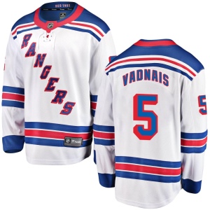 Men's Carol Vadnais New York Rangers Breakaway Away Jersey - White